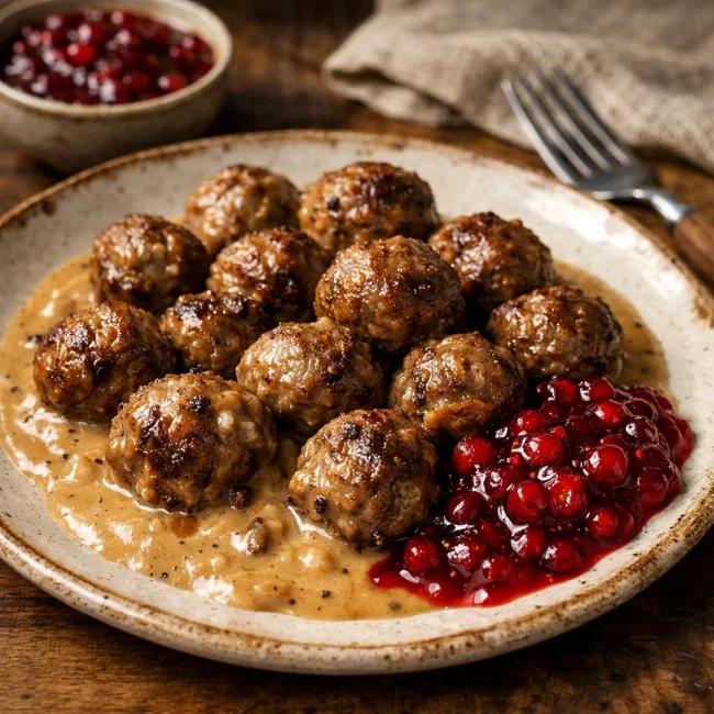 08 Swedish Meatballs Lingonberry Sauce