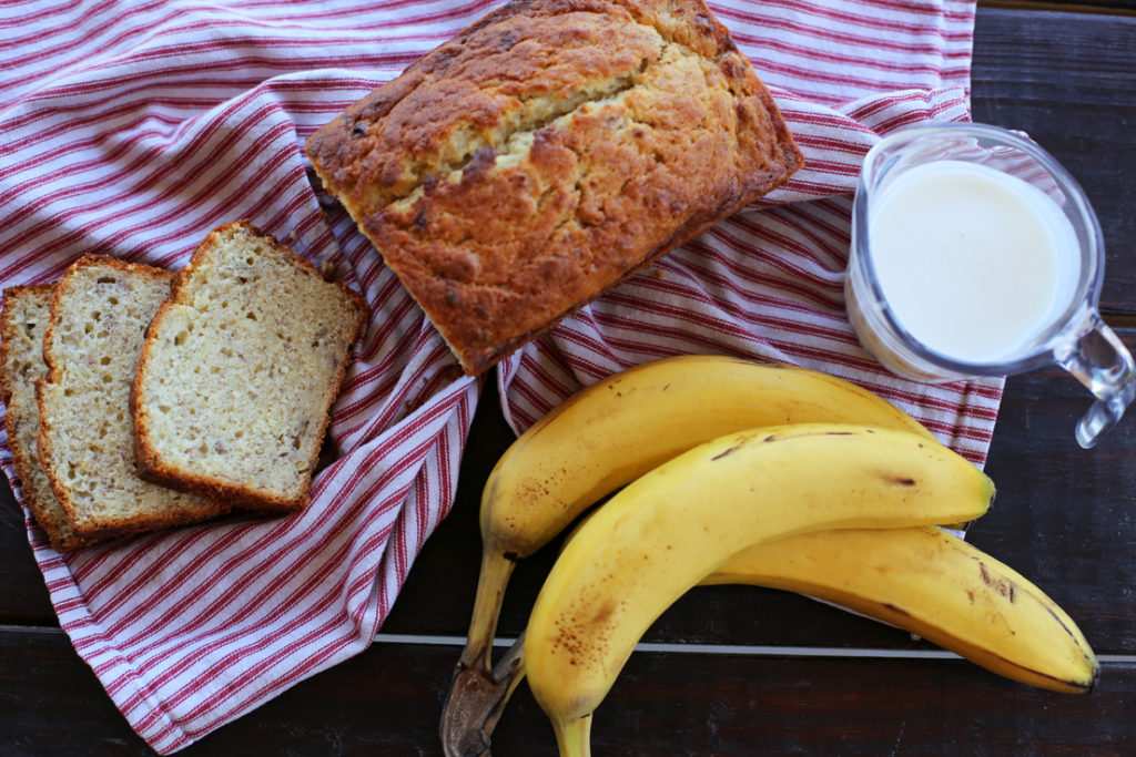Sweet banana bread with a lightly spiced crumb and golden, tender crust