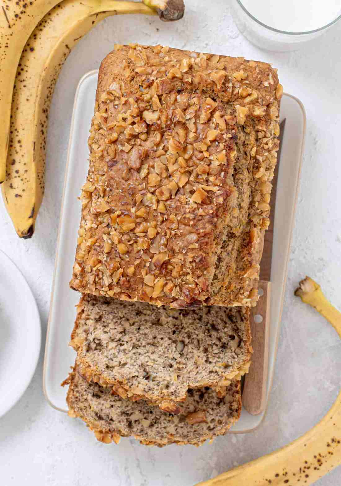 Soft, golden‑crusted banana bread with a silky crumb and sweet banana scent