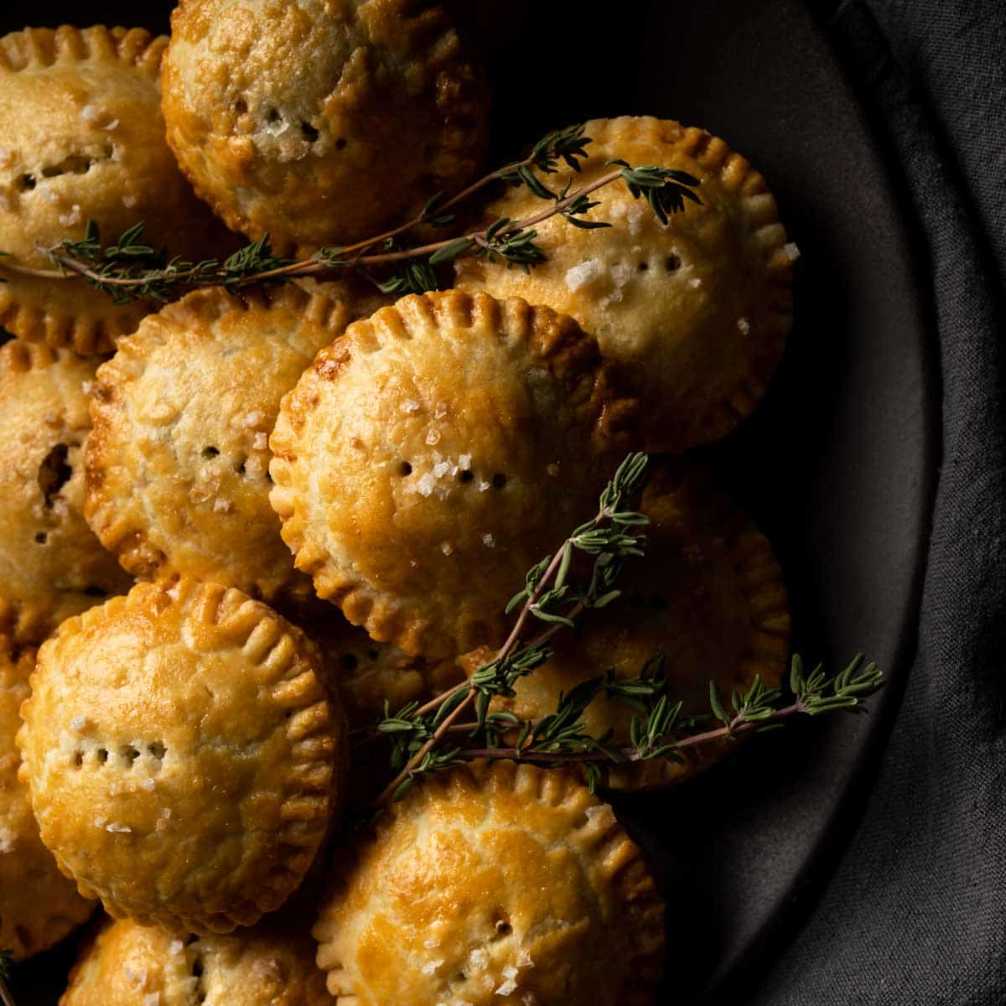 Golden hand pies filled with seasoned ground beef and vegetables