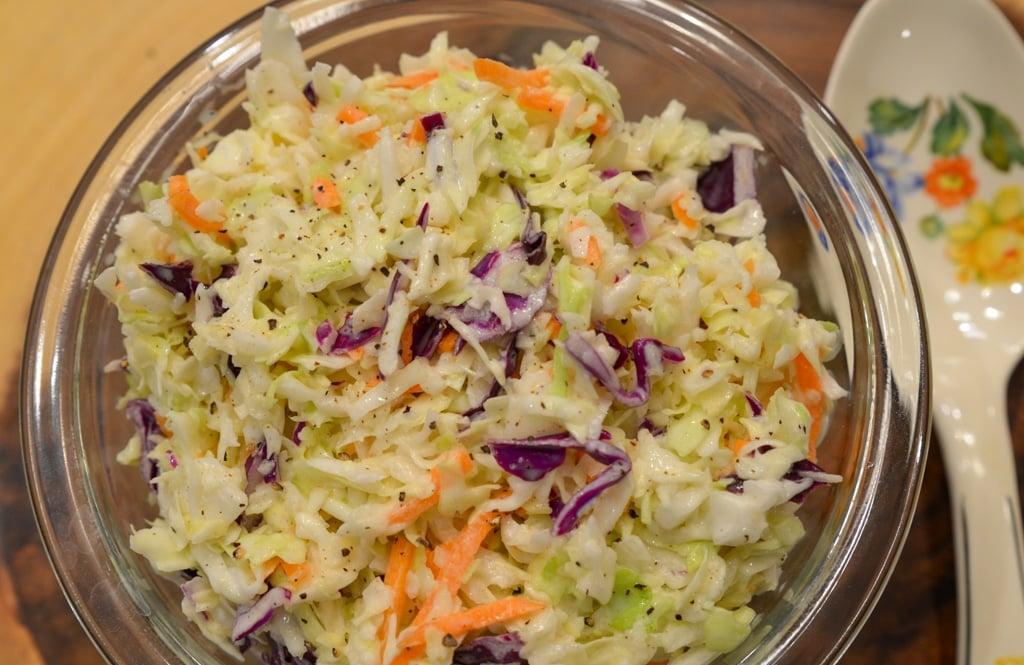 KFC copycat coleslaw with crisp cabbage, tangy creamy dressing, and cool crunch