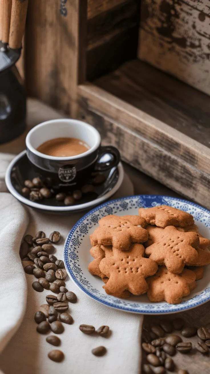 Gingerbread cookies with a dark, glossy espresso glaze.