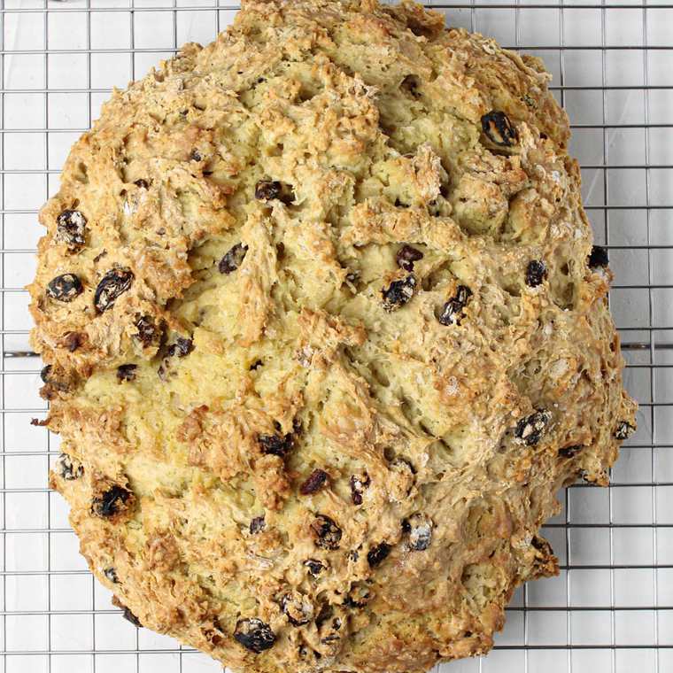 Golden vegan Irish soda bread with fluffy crumb and no dairy