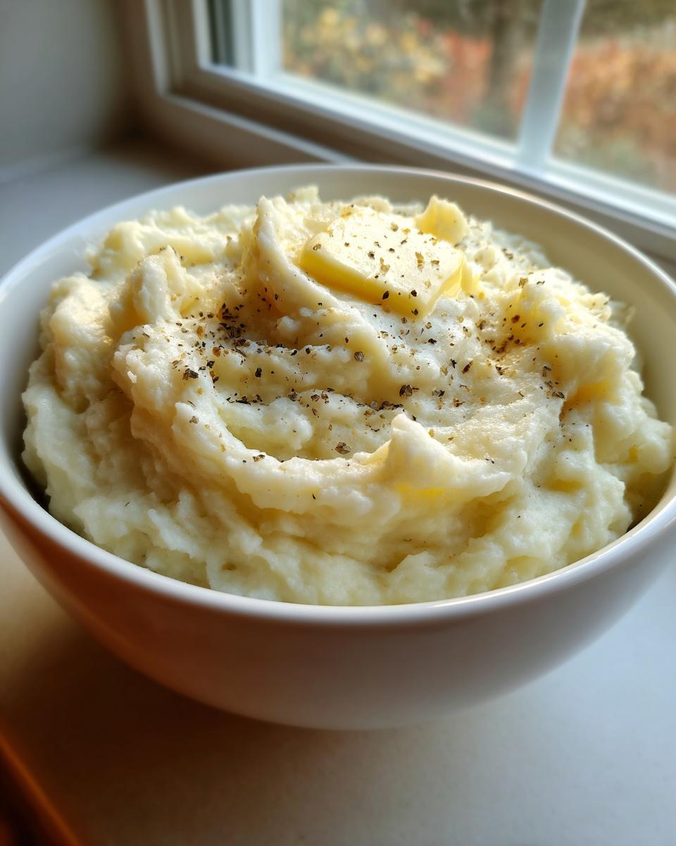 Creamy buttery buttermilk mashed potatoes with roasted garlic, melted cheese, and chives in warm bowl