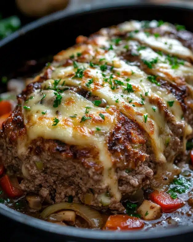 Classic beef meatloaf with a savory tomato glaze, tender meat, and aromatic herbs, a comforting family staple