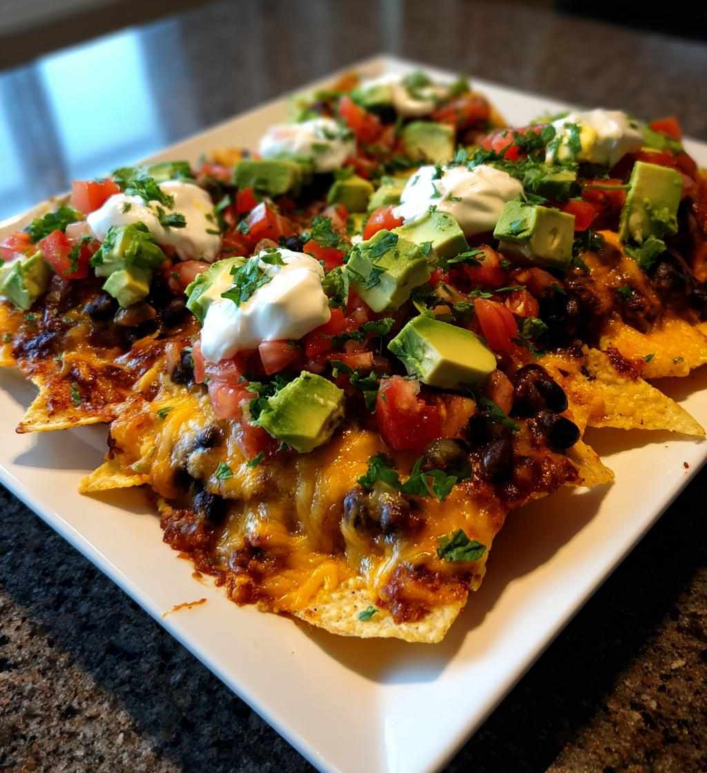 Classic loaded nachos layered with melted cheese, spicy jalapeños, fresh guacamole, sour cream, and crunchy tortilla chips.