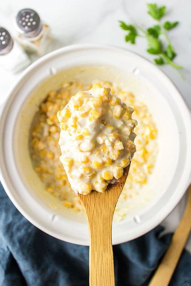 Spicy jalapeño creamed corn with sweet kernels, creamy sauce, and a fiery kick, a bold crockpot side.