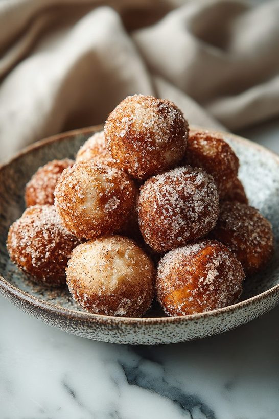 Soft pretzel bites coated in cinnamon sugar and drizzled with maple glaze, golden and sweet