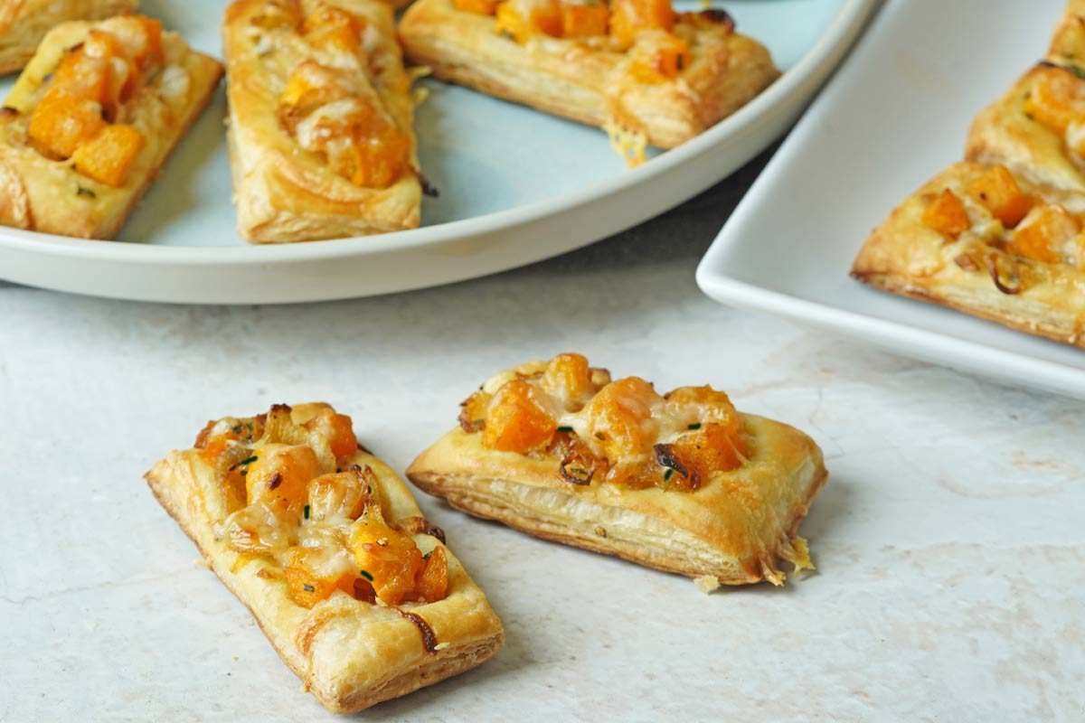Flaky puff pastry pockets filled with spiced roasted butternut squash and sage