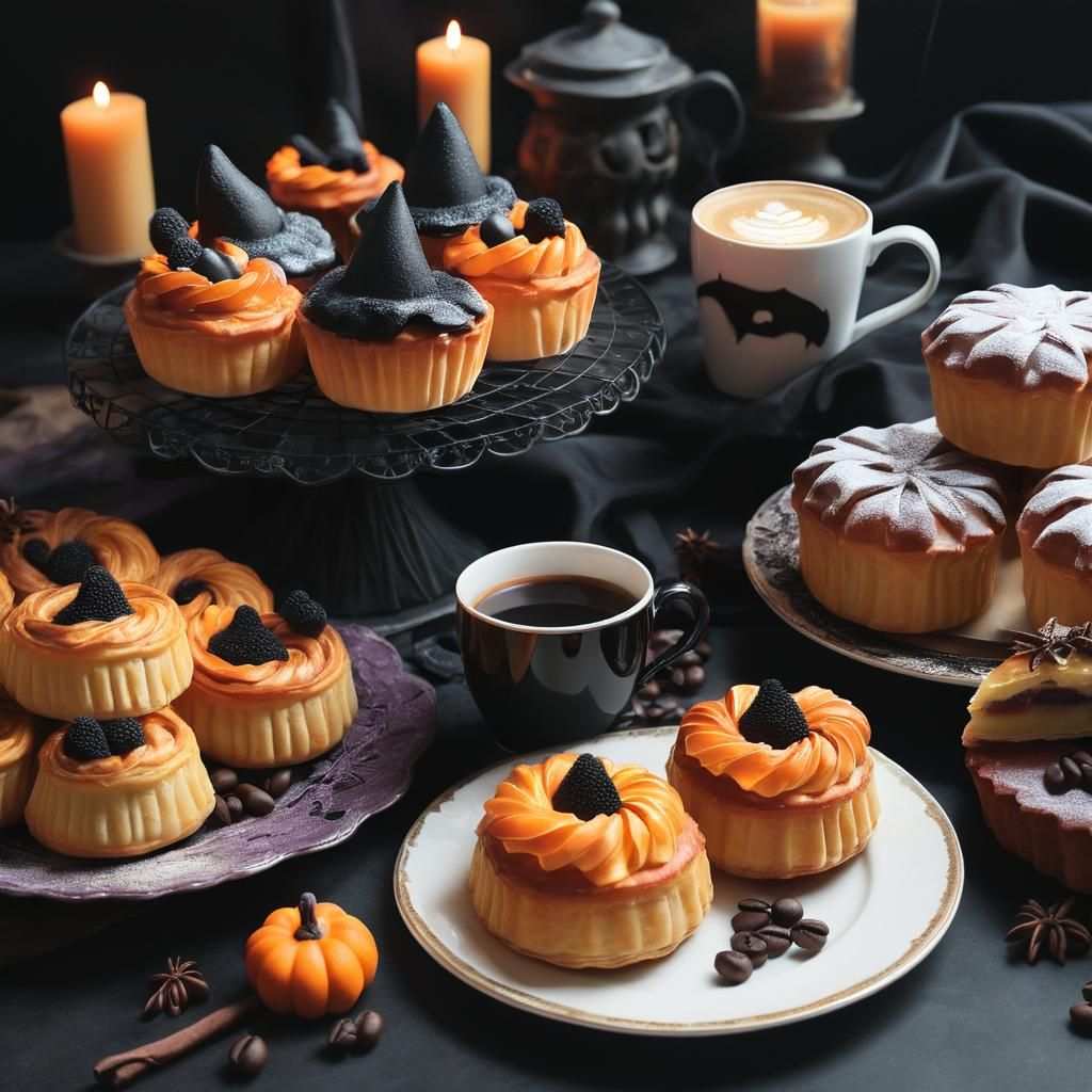 Purple cupcakes with a chocolate witch hat topper